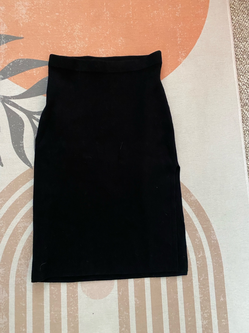 Abercrombie & Fitch Black Textured Knit Panel Skirt